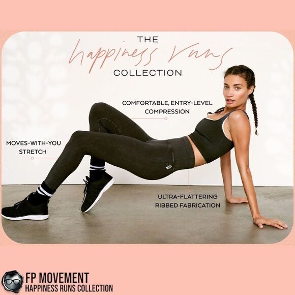FP MOVEMENT HAPPINESS RUNS SQUARE NECK BRA + LONG TANK + HIGH RISE LEGGING BLACK - Picture 10 of 12